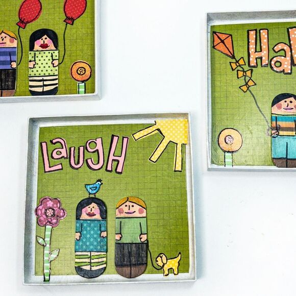 Handmade Paper Collage Art - Laugh, Happy, Fun - Picture 4 of 12